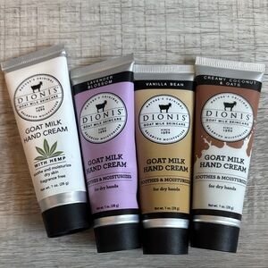 Dionis Goat Milk Hand Cream Set - Lavender, Vanilla, Coconut, Hemp